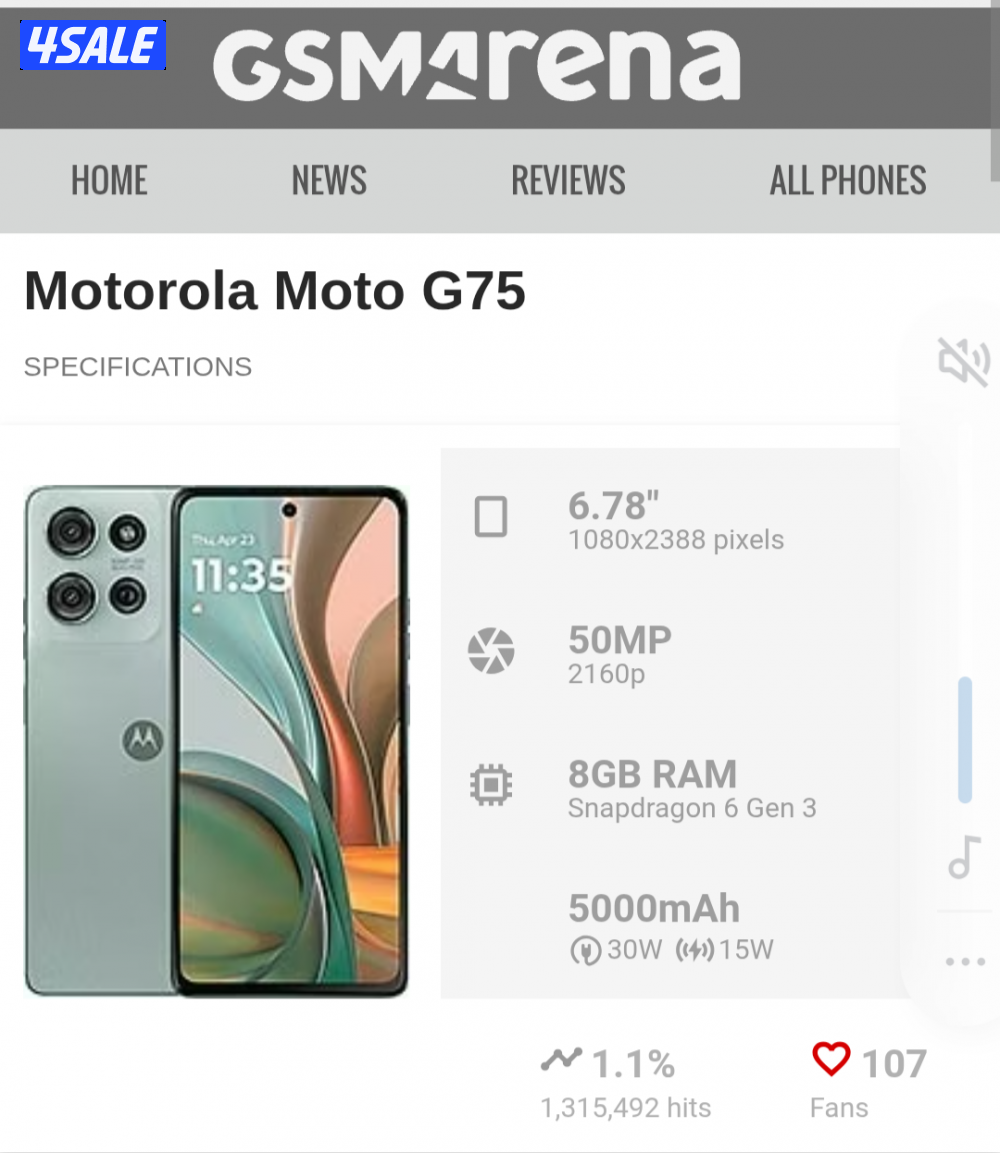 MOTO G75 5G 256/8gb7