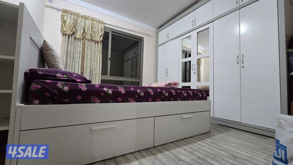 IKEA bed with mattress and cabinet3