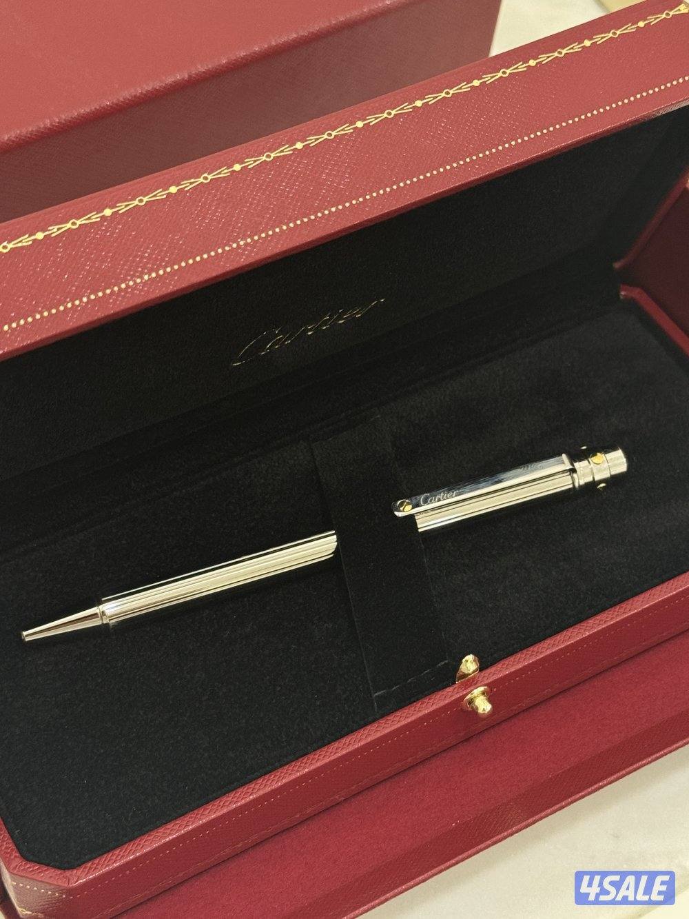 قلم كارتير ( CARTIER PEN BP SANTOS SM GODRON DECOR TWOTONE)1