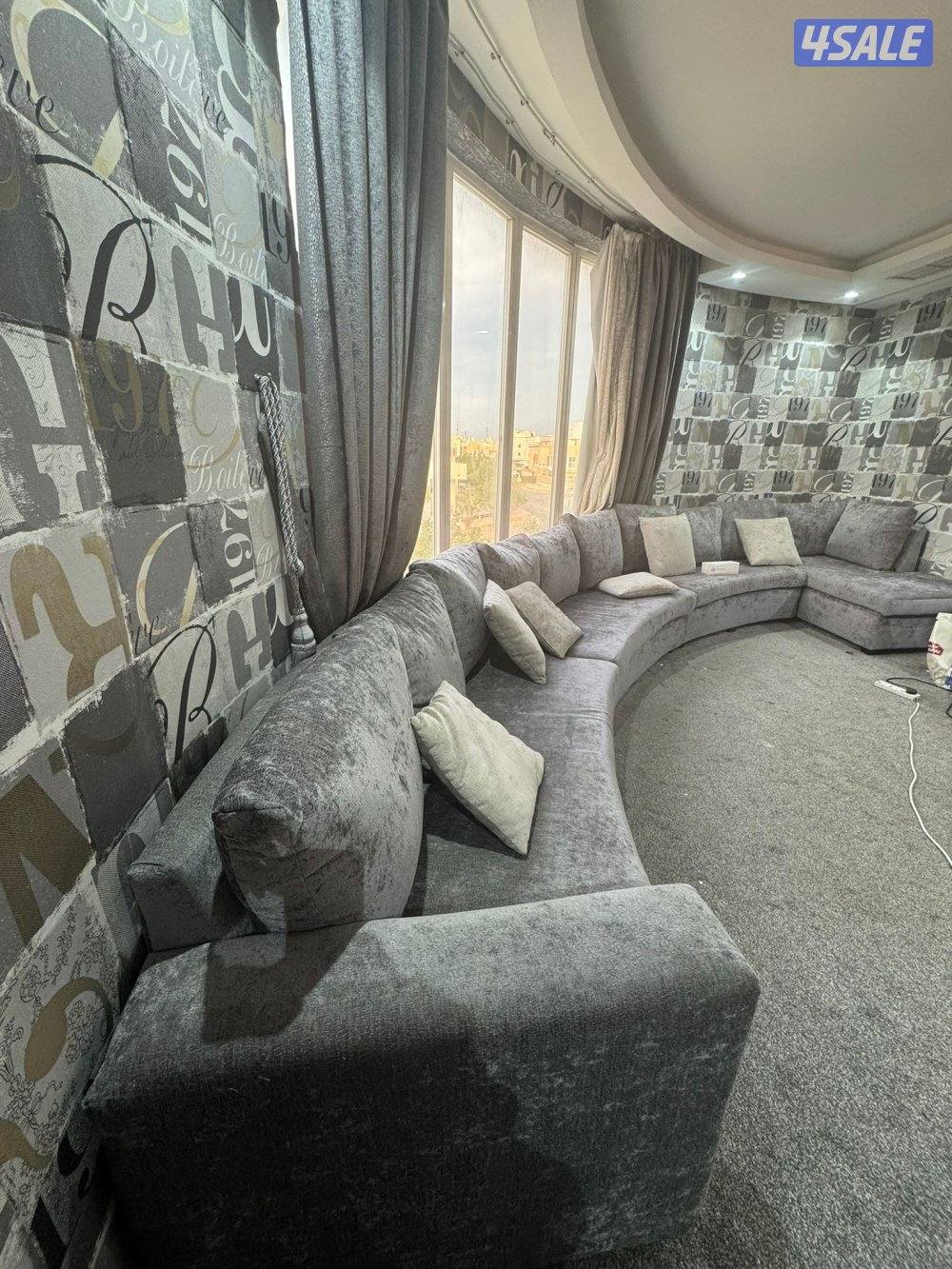 طقم كنب خام شامواه لون رمادي و ستاره0