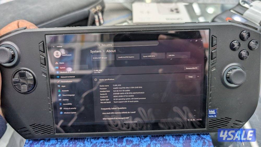 msi CLAW A1M ultra 55