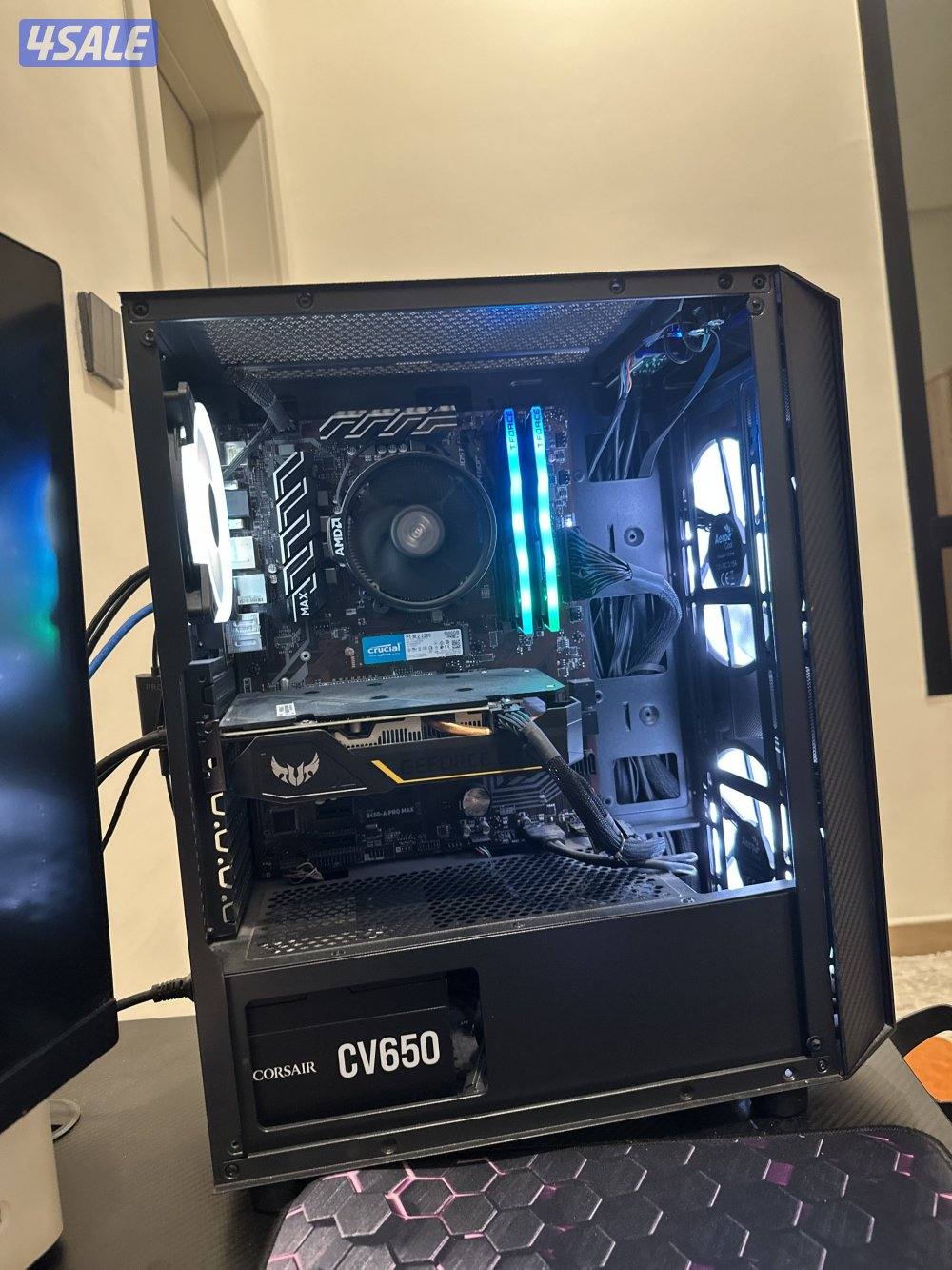 للبيع كمبيوتر ألعاب كامل مع شاشة 27 بوصة 165Hz3