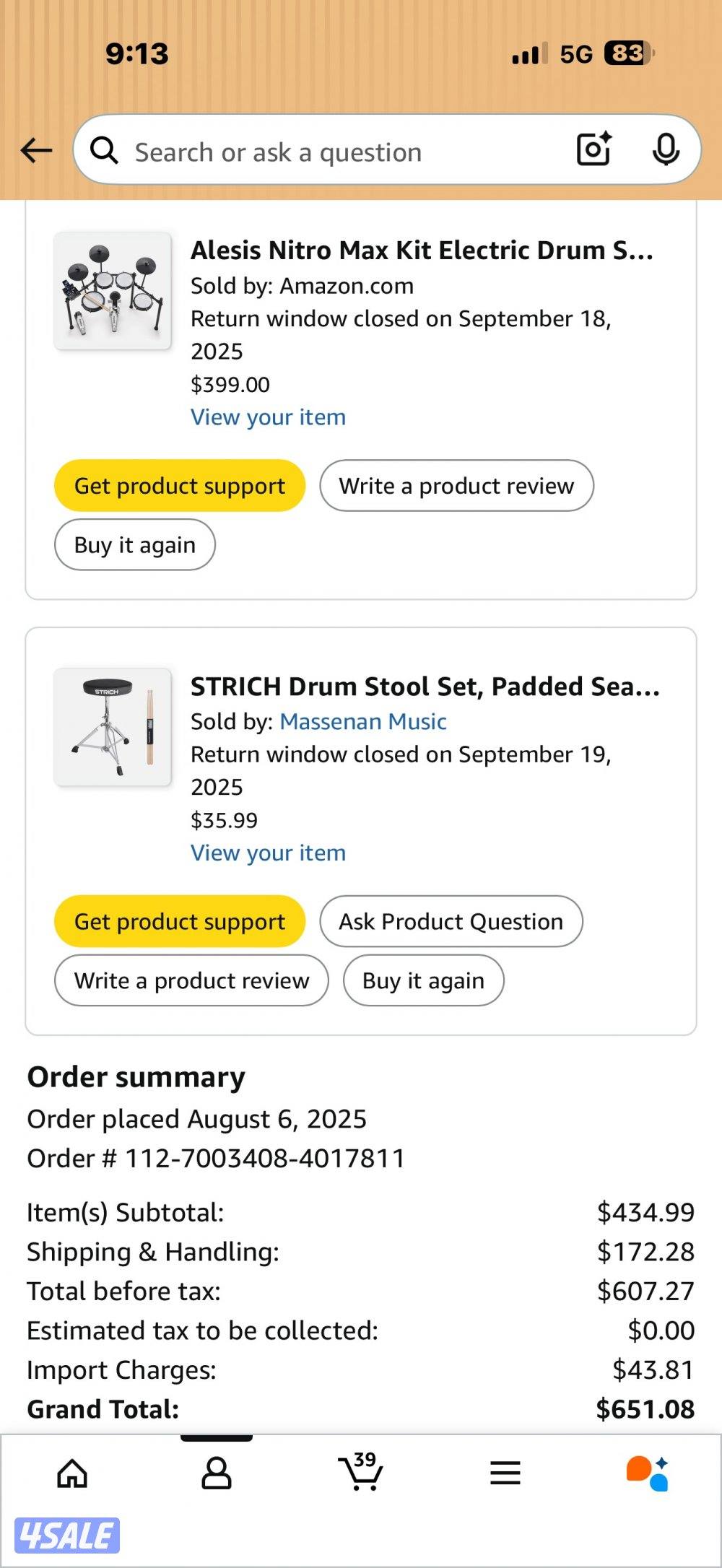 Alesis Nitro Max Electronic Drum Kit Excellent Condition 7 month use5