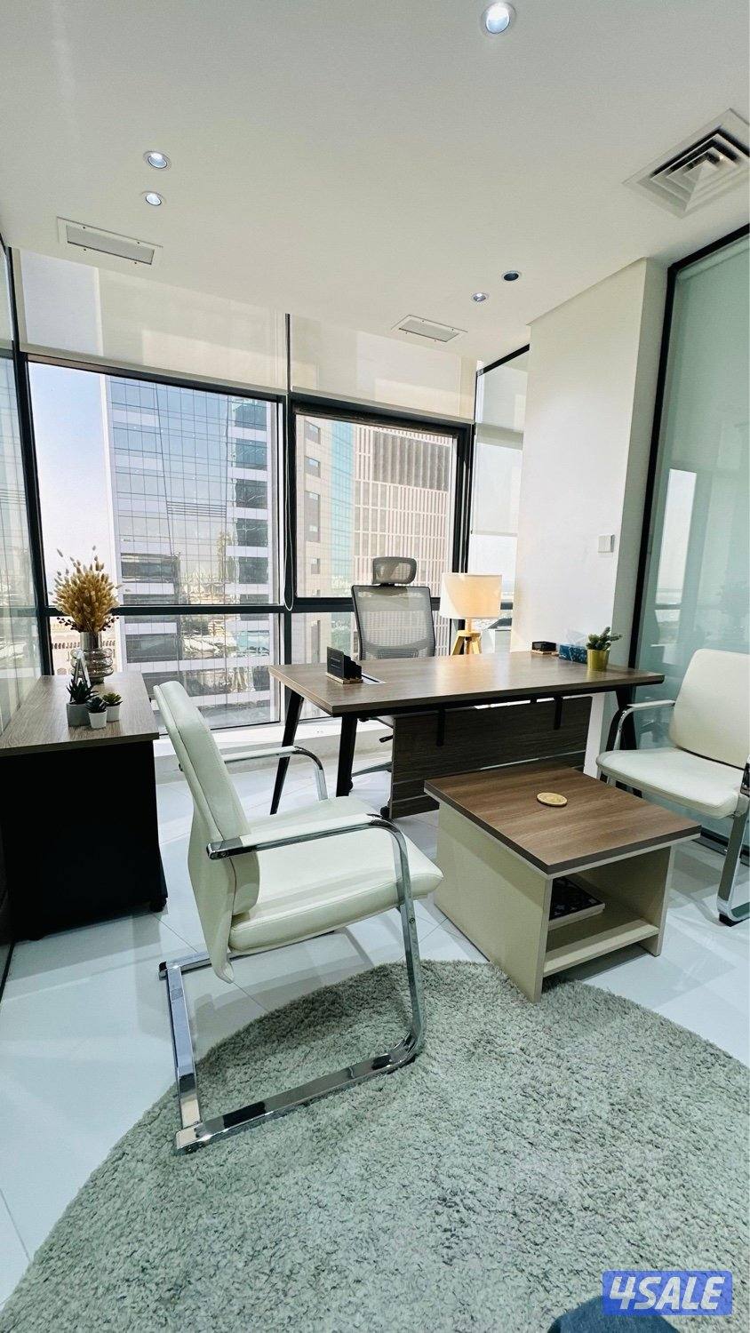 مكاتب مؤثثة للإيجار بأرقام آلية مع قاعة اجتماعات فخمة وخدمات متكاملة1