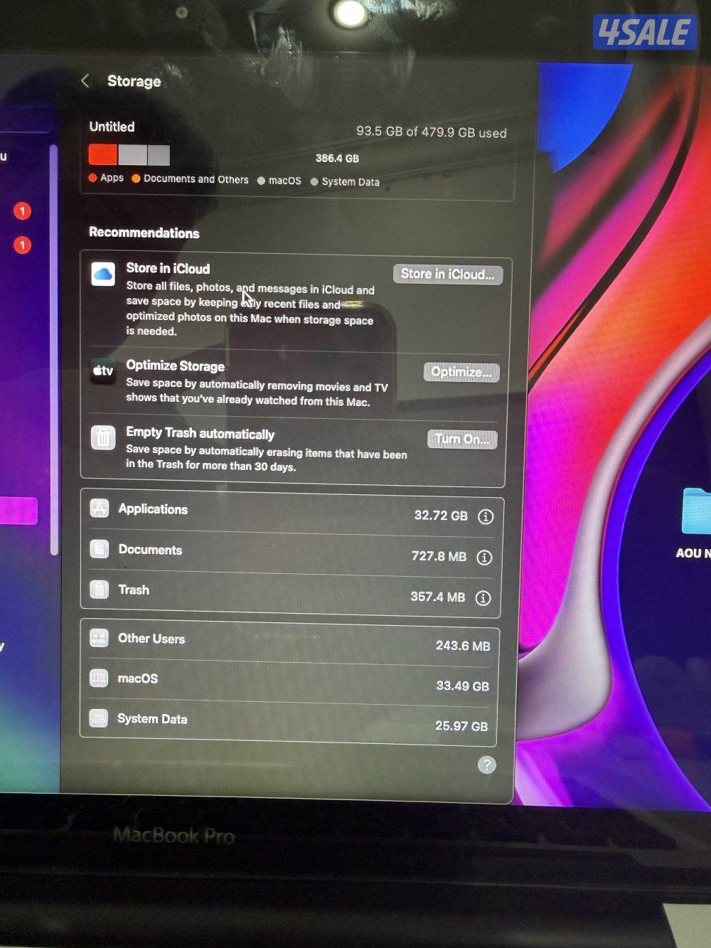 للبيع ماك بوك برو MacBook Pro4