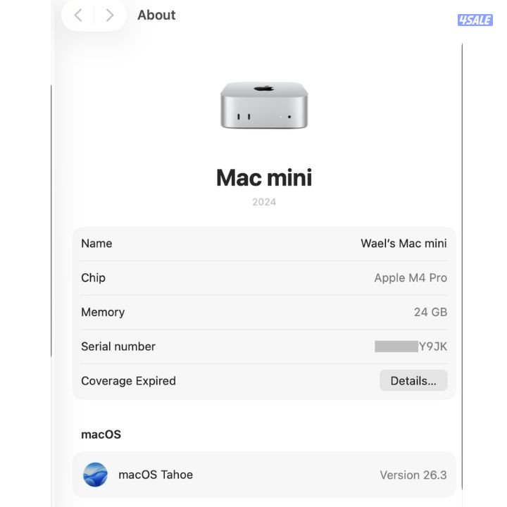 للبيع Mac Mini M4 Pro - أحدث إصدار! خاص للمحترفين3