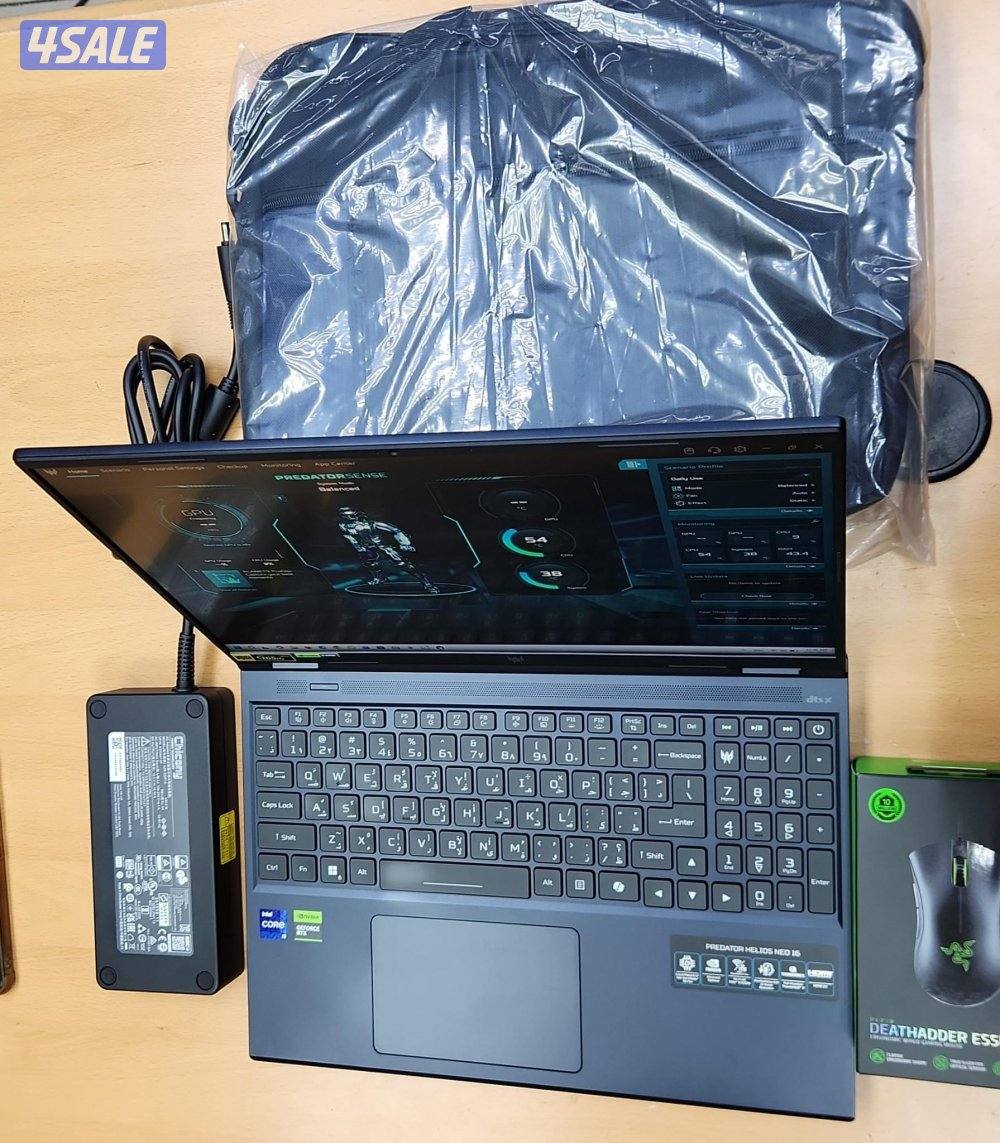 للبيع لابتوب جيمنقAcer Predator 16inch 2k i914gen/16 Ram DDR5/1TBSSD/46