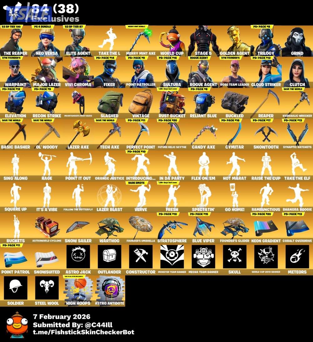 حساب فورت سيزون الثالث كامل 300+ سكن نوادر ينربط كل المنصات4