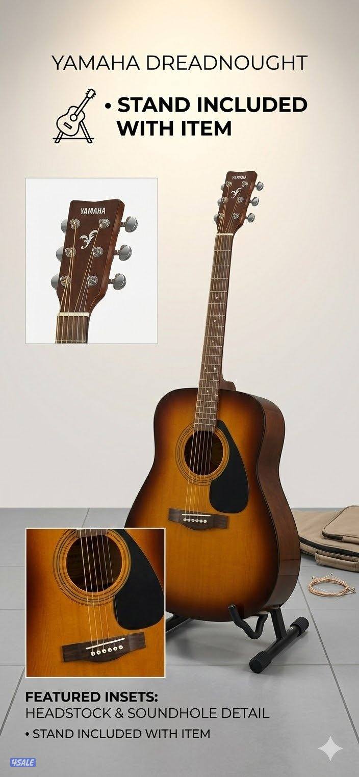 Yamaha Acoustic Guitar with Stand – Excellent Condition0
