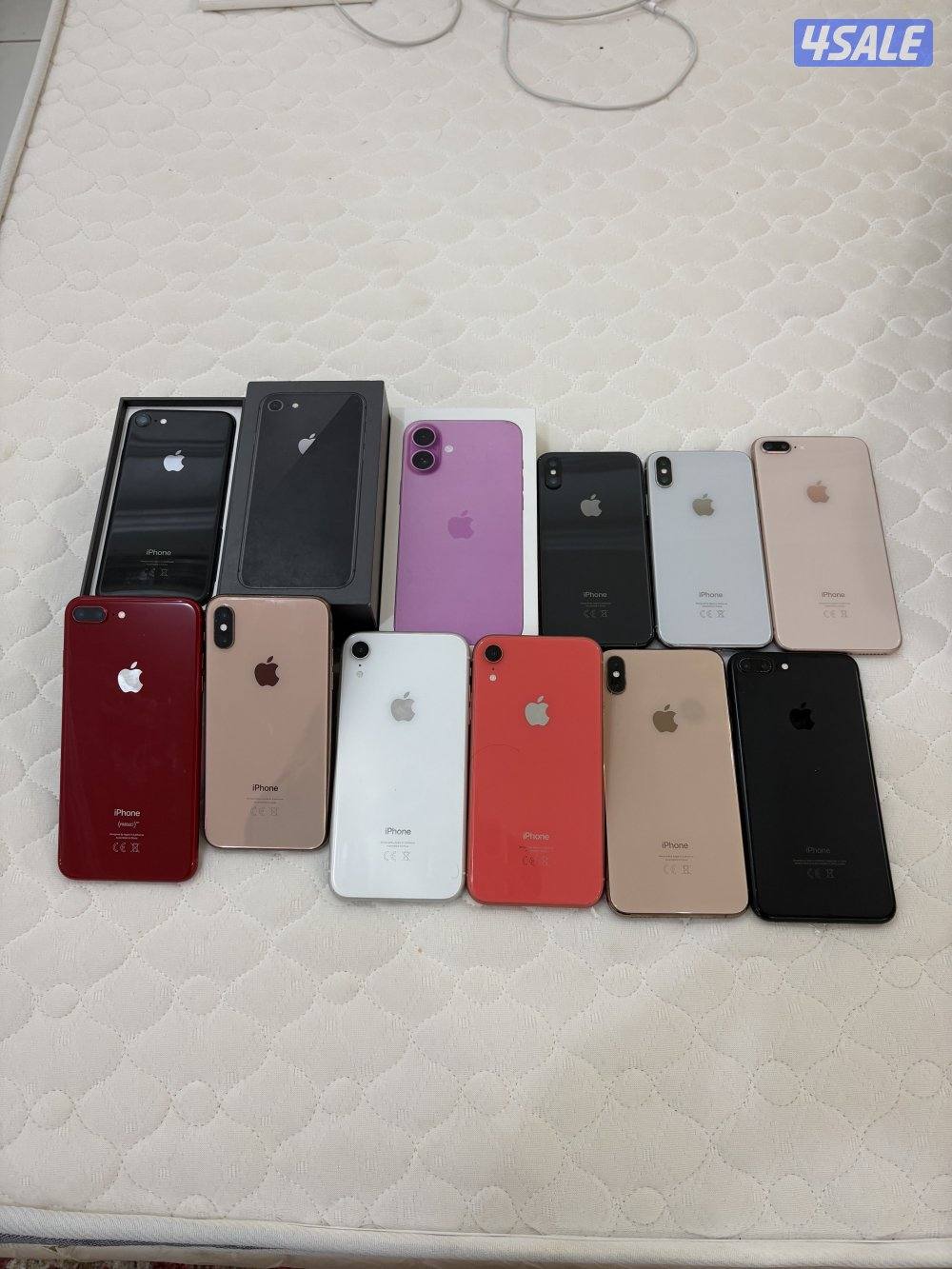 للبيع ايفونات 16 بلس وردي + XR + Xs Max + بلس 8  توصيل 24 ساعة0