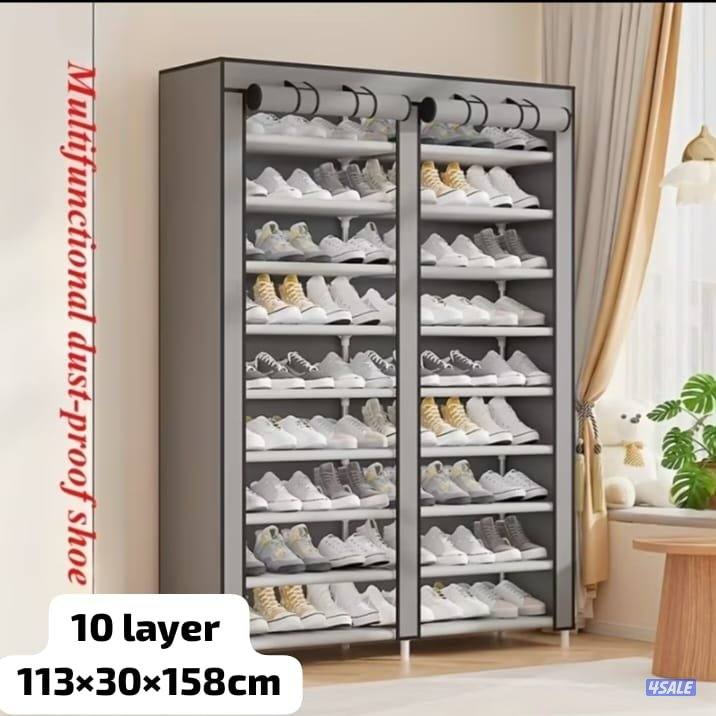 10 Layer Dustproof Shoe Cabinet – Large Capacity Shoe Organizer0