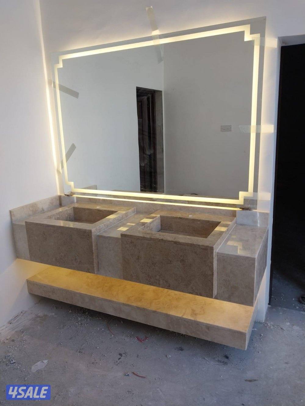 مغاسل رخام طبيعي و صناعي ووجارات رخام وخشب ملامين وبديل خشب وبديل رخام0