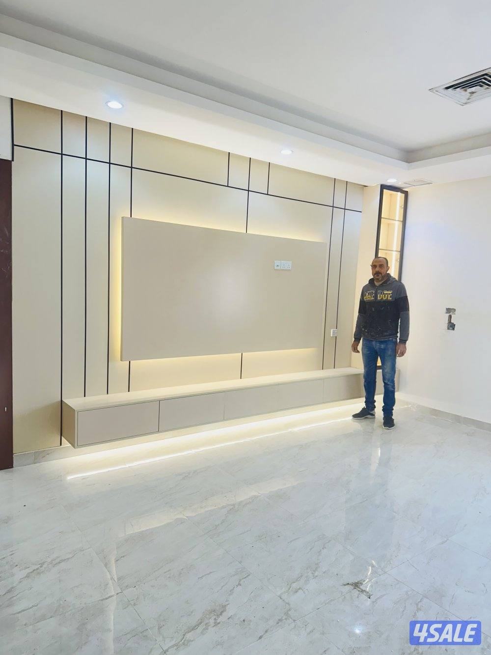 احدث الديكورات خشب وجارات رخام0