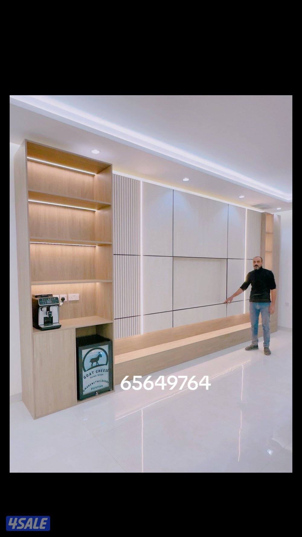 احدث الديكورات خشب وجارات رخام2