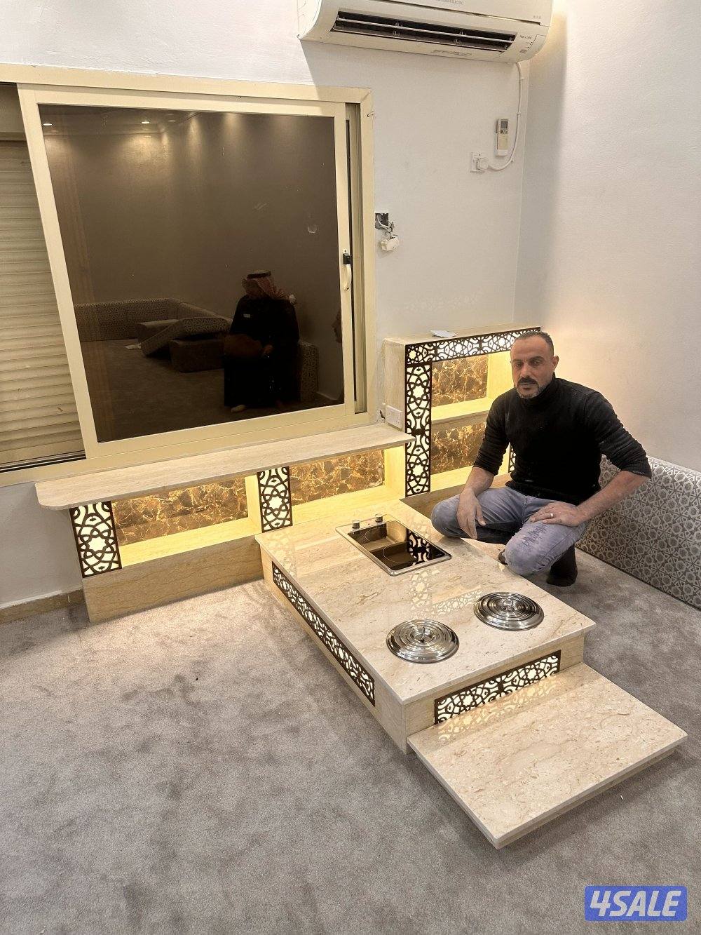 احدث الديكورات خشب وجارات رخام8