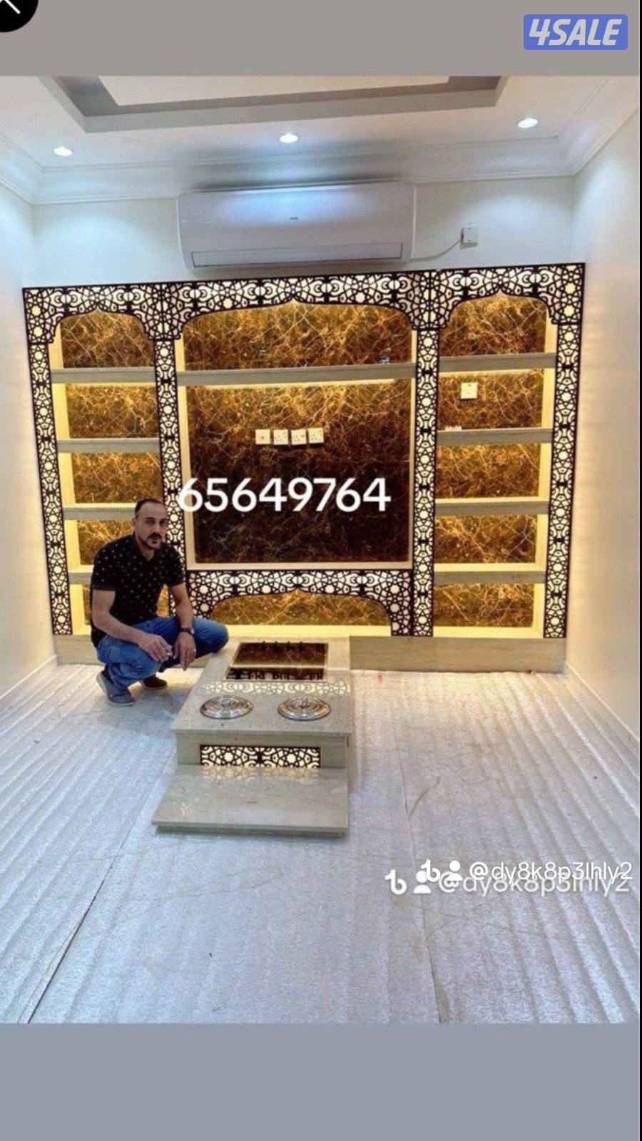 احدث الديكورات خشب وجارات رخام11