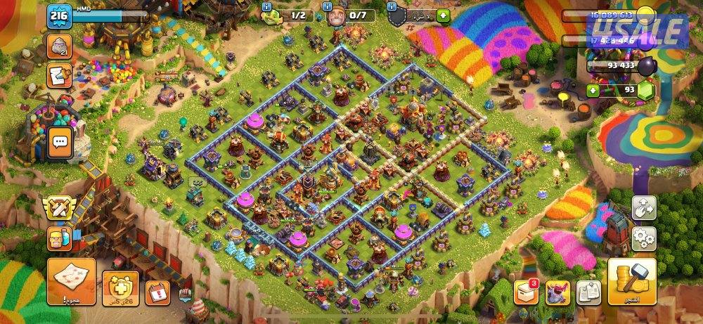 حساب كلاش اوف كلانس تاون ١٦ ماكس الماكس1