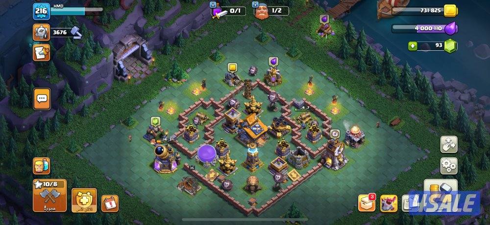 حساب كلاش اوف كلانس تاون ١٦ ماكس الماكس4