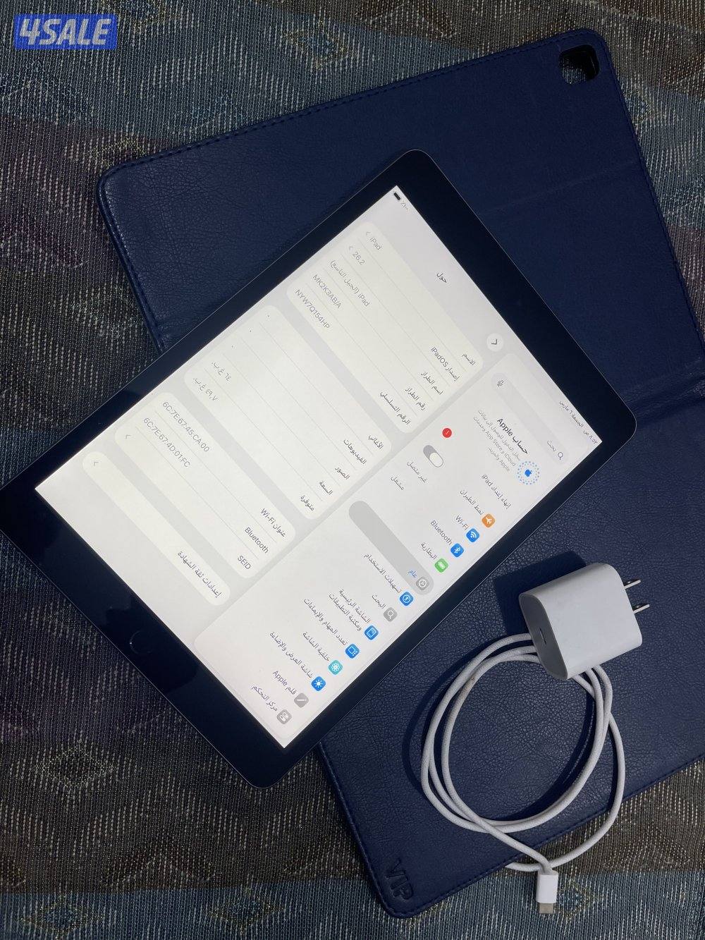 ايباد ابل 9 التاسع 64 قيقا بايت بطاريه 100 نظيف حيل ولا زلغ3