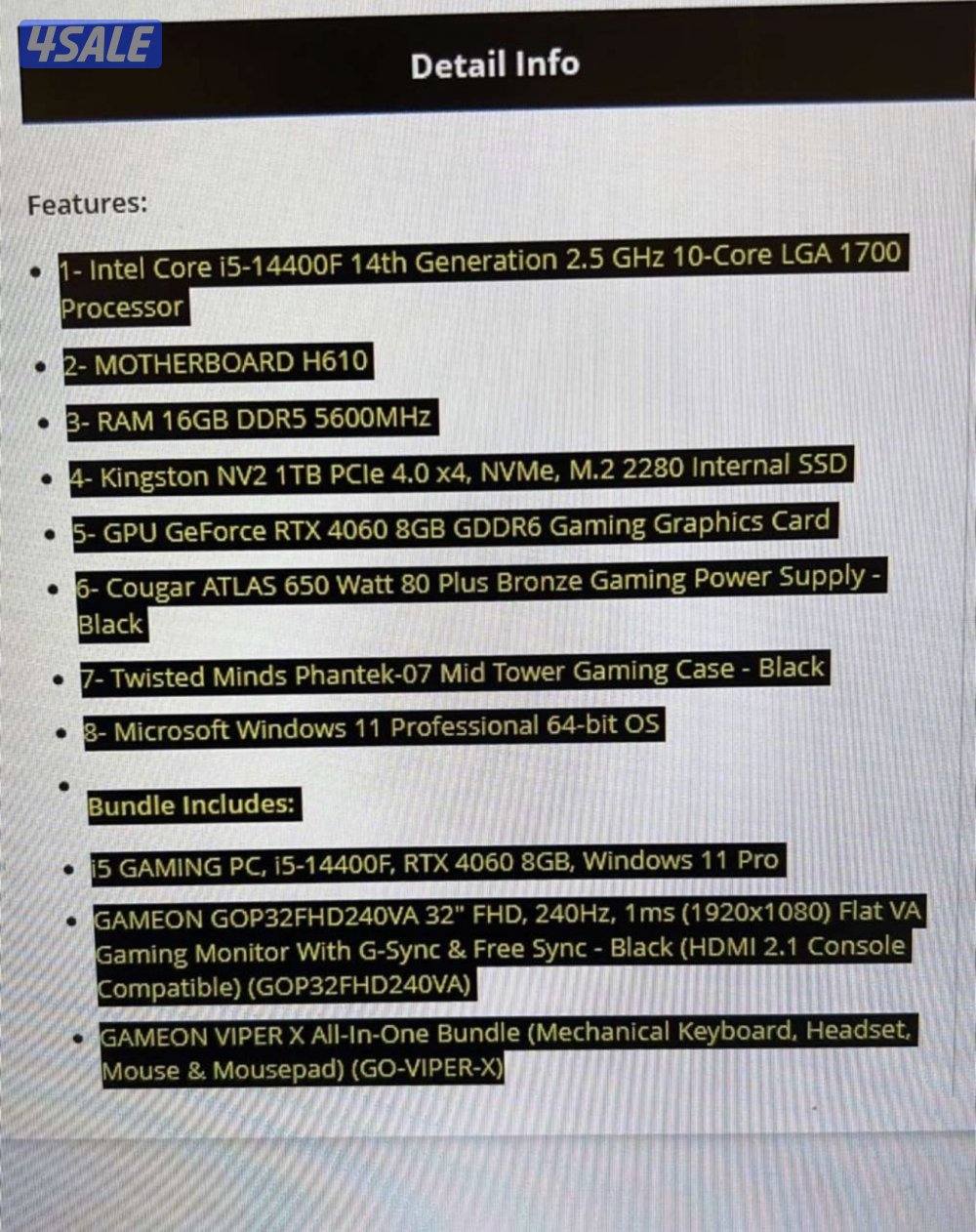 Pc ممتاز للبيع1