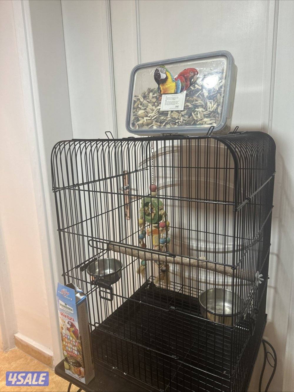 قفص طير جديد مع الأكل و لعبه طير2