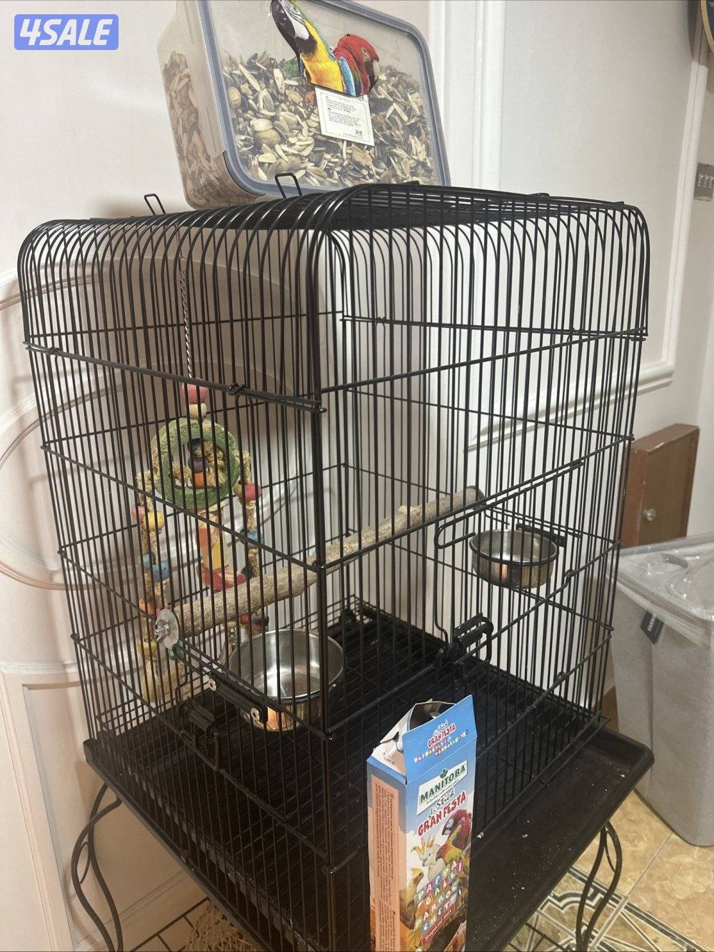 قفص طير جديد مع الأكل و لعبه طير4