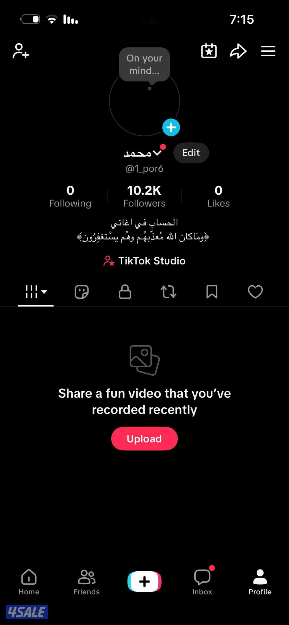 بيع حساب تيك توك. 10k متابع0