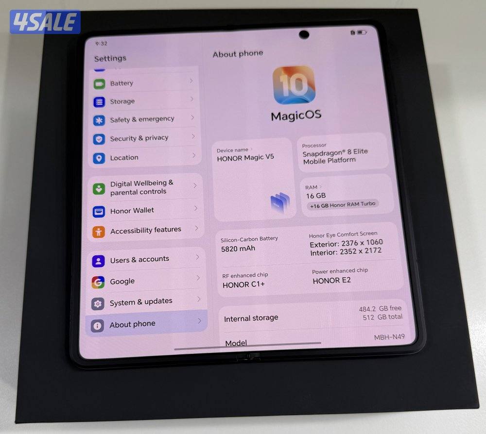 Honor Magic V5 512GB Black Used.8