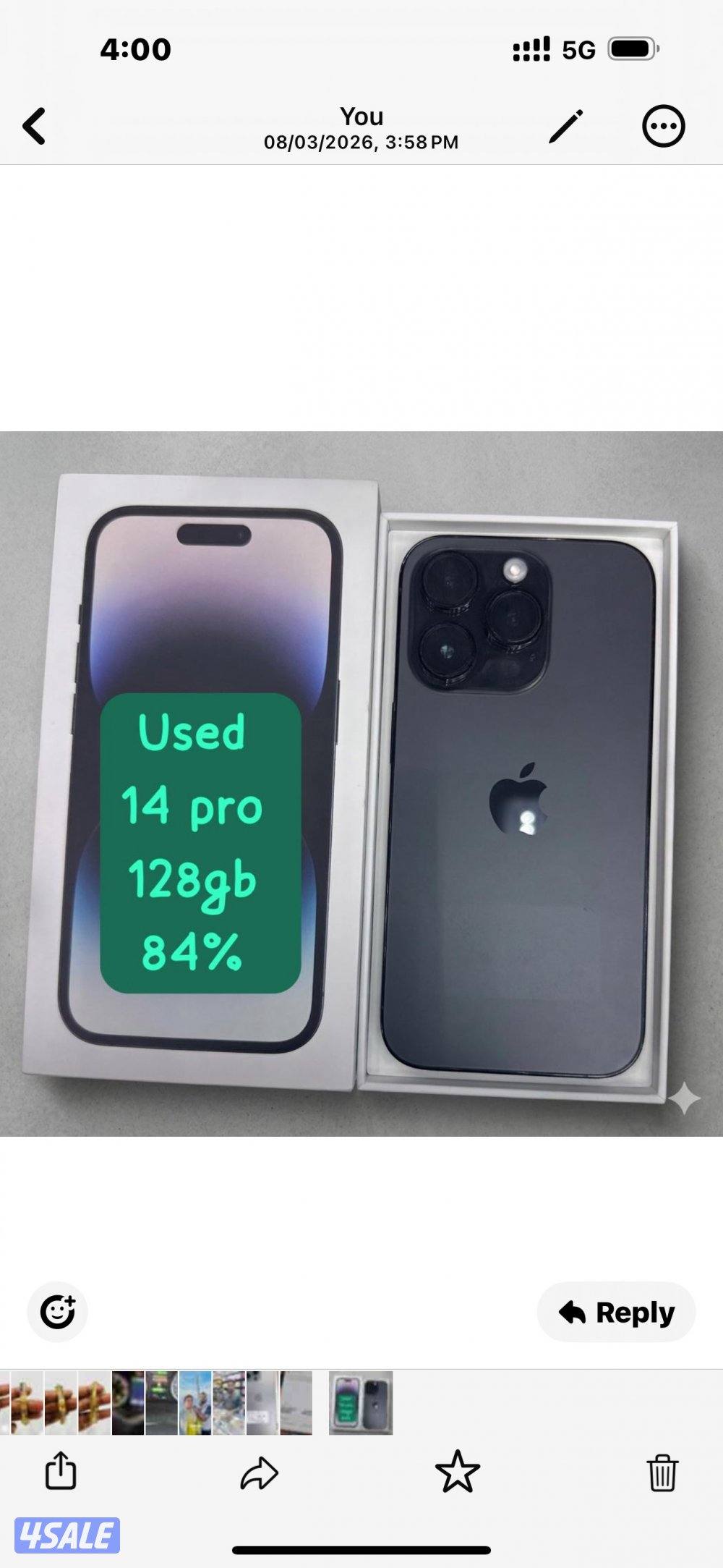 14 pro 256 gb 84% bettery0