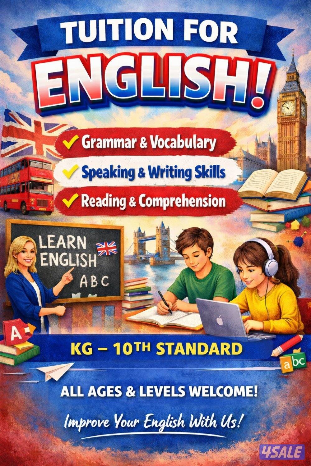 Tuitions for all subjects specialized in English0