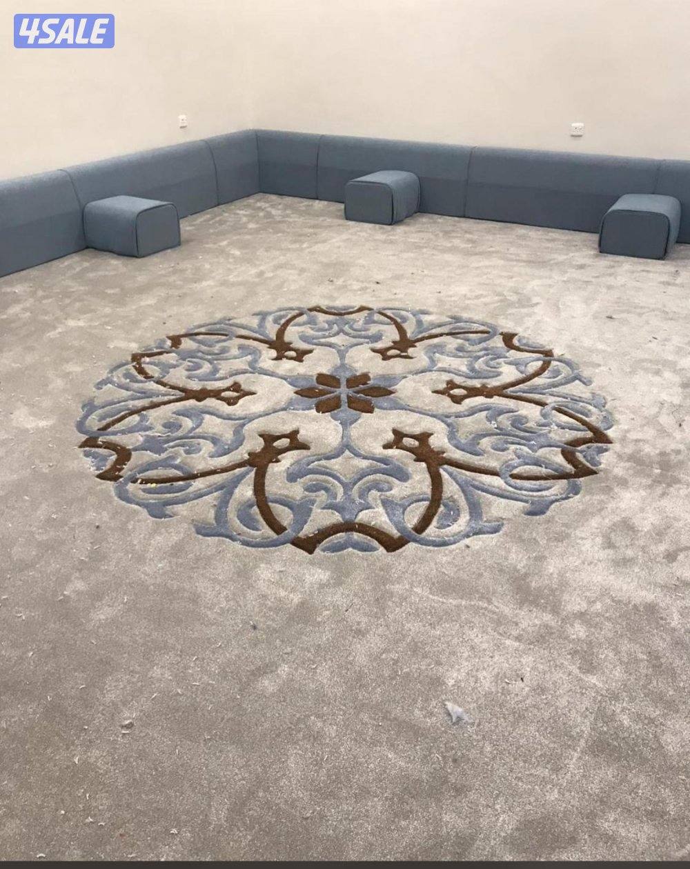 سجاد قص ساده ومشجر مساند ظهر بقلي وسعود نقشات حفر يدوي حسب الطلب اسعار12