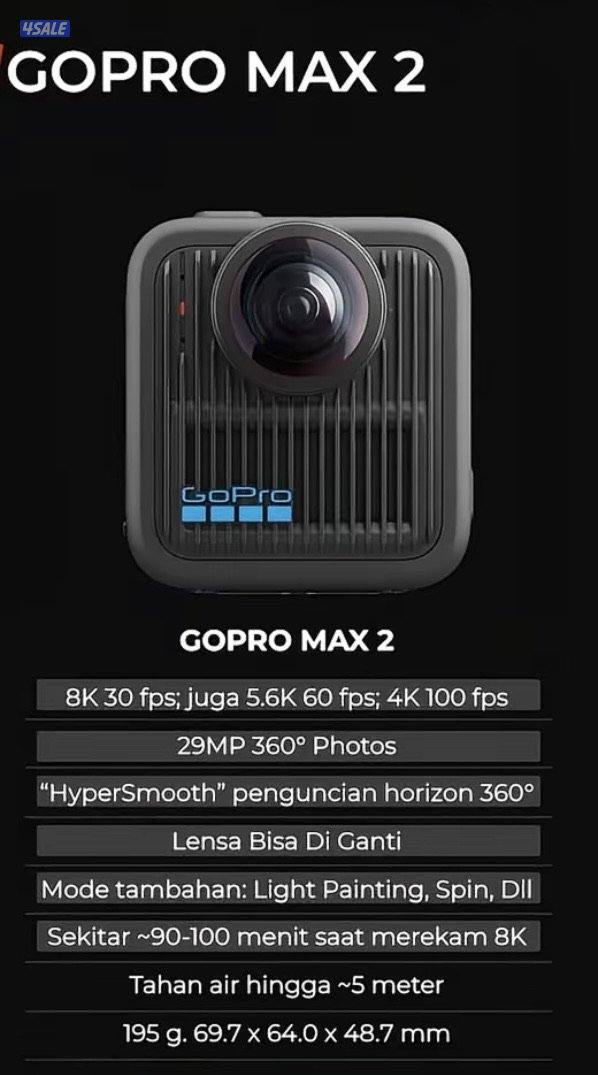 كاميرا اكشن go pro 2MAXاستعمال شهر بها مواصفات كثيره جداً تواصل واتساب9