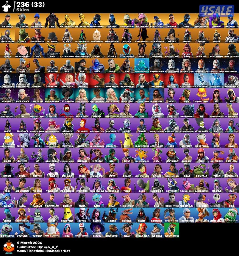 حساب فورت نايت نادر🔥✅1