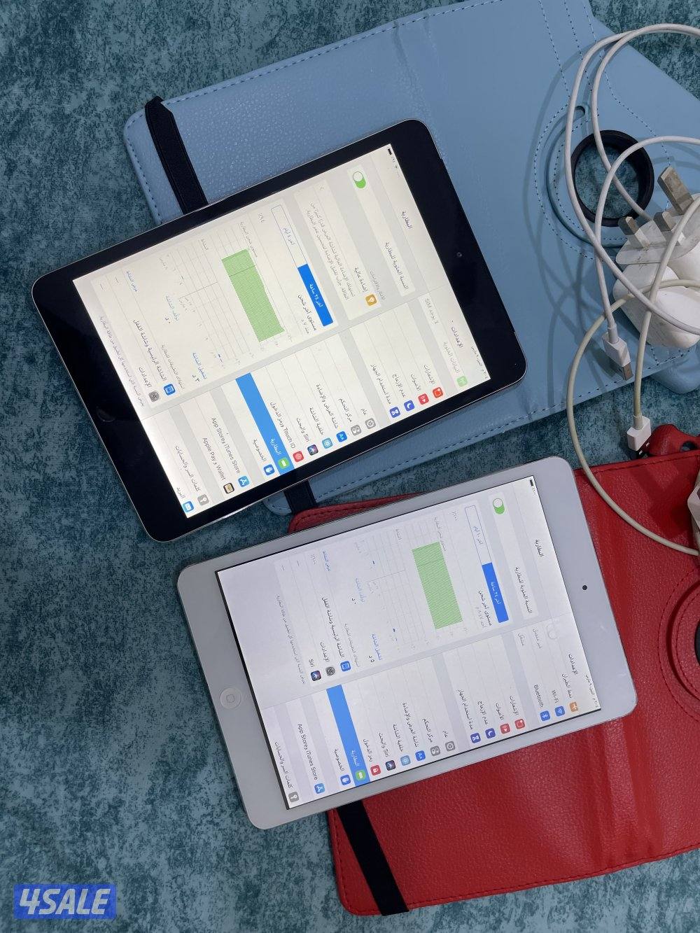 ايبادين ابل ميني 3 و 2 شغالين تمام ما فيهم شي مع الشحن والواير وبوك4