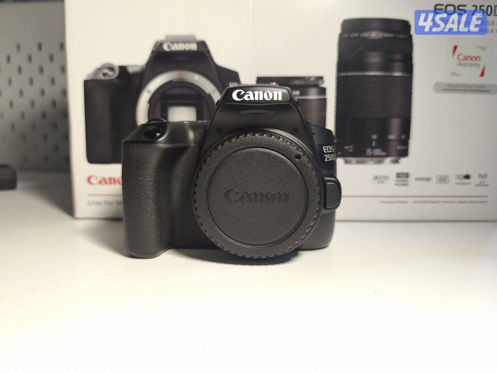 canon 250d with 2 lenses 18mm to 55mm and a 75mm to 300mm1