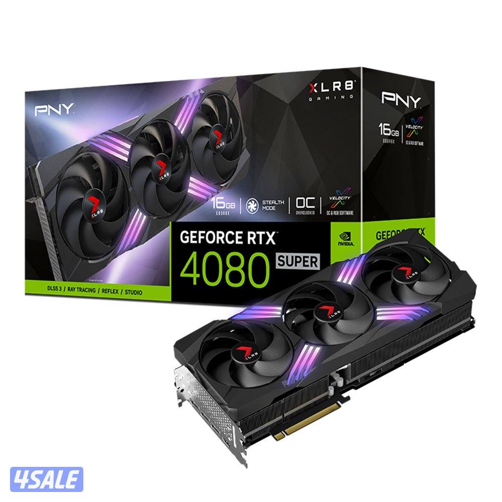 PNY Nvidia RTX 4080 SUPER XLR8 16GB OC RGB Graphics card for 4K Gaming0