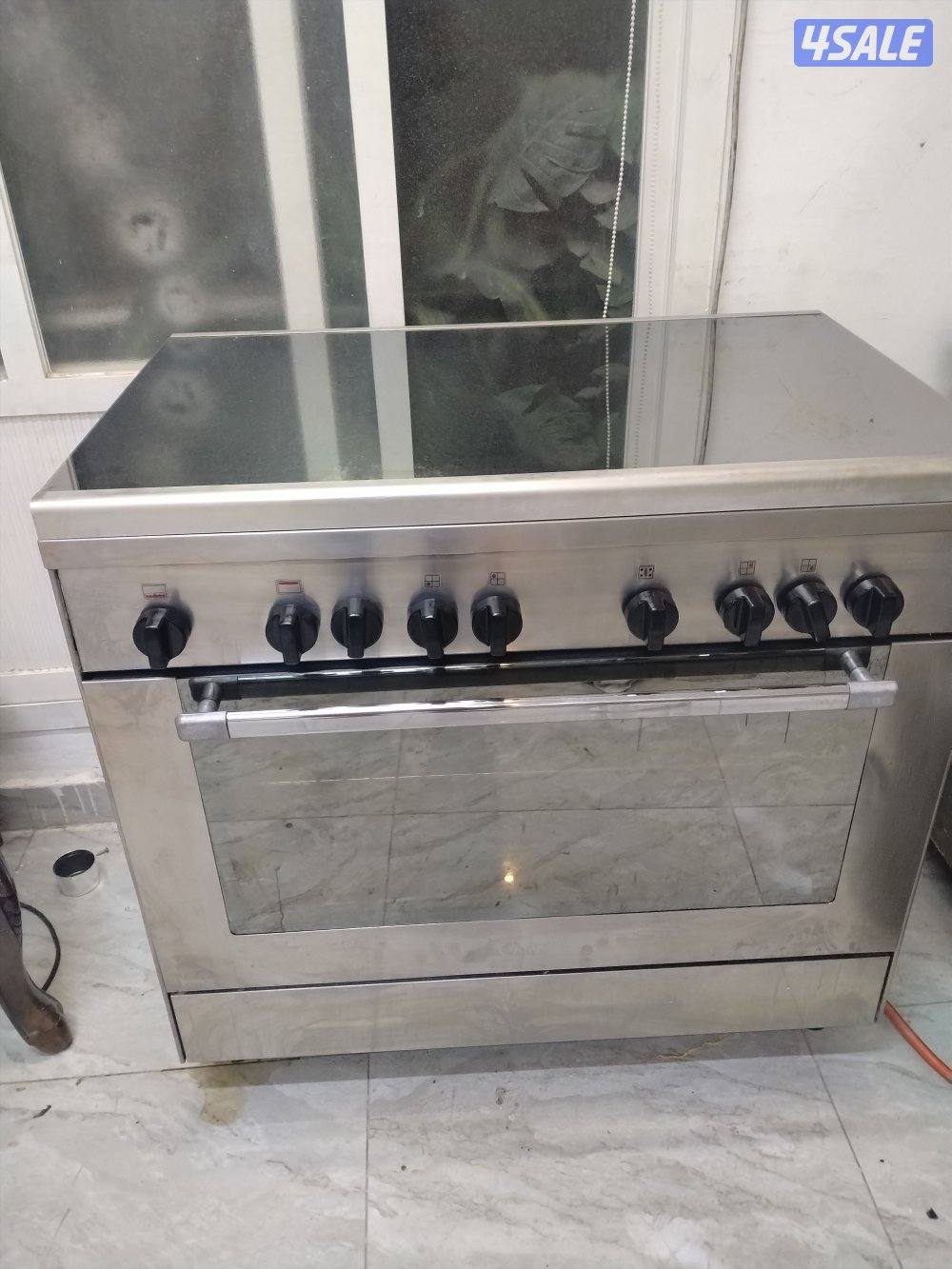 سوبر شيف إيطالي ٩٠ف٦٠ غطاء زجاجي حدايد زهر تقيل نار زرقا وصافيه مفاتيح0