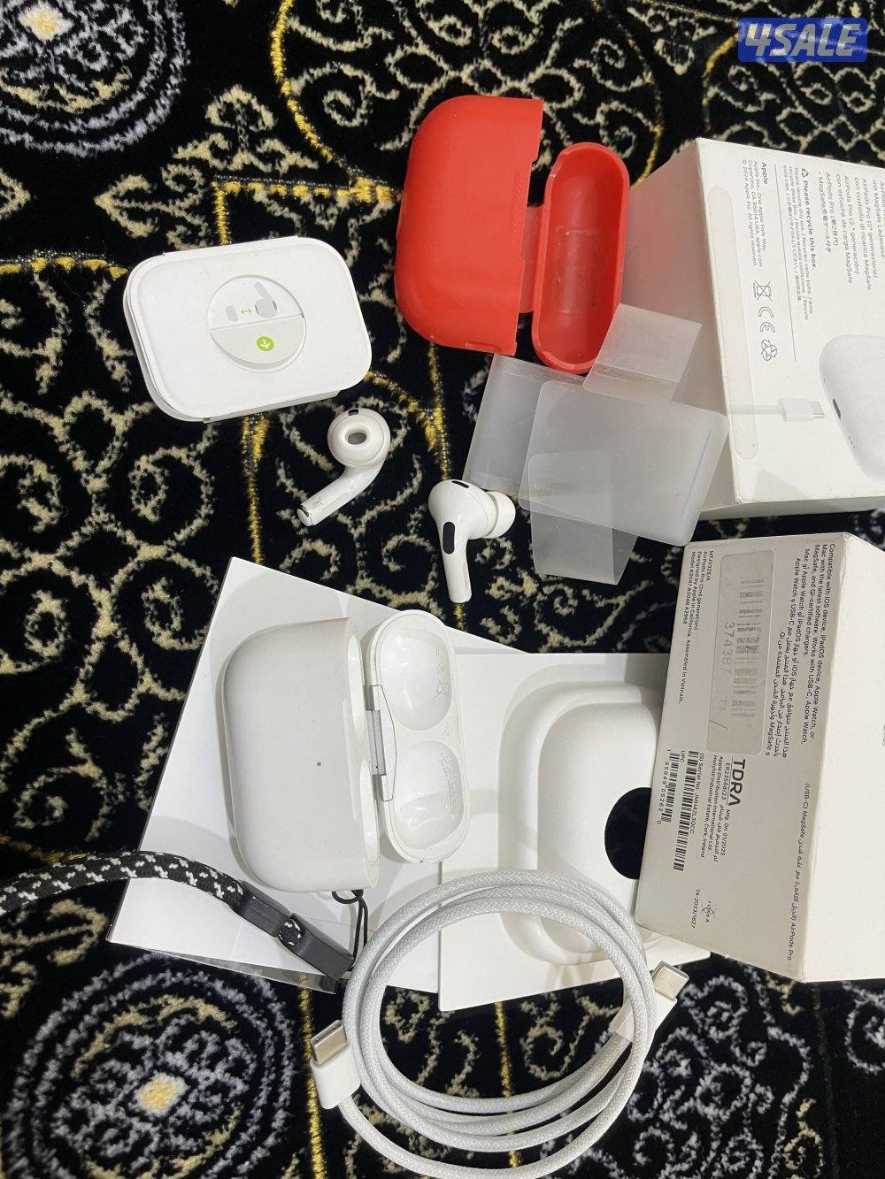 للبيع ايربود ابل برو تو 2 شحن تايب سي مع الاغراض الكرتون والواير1