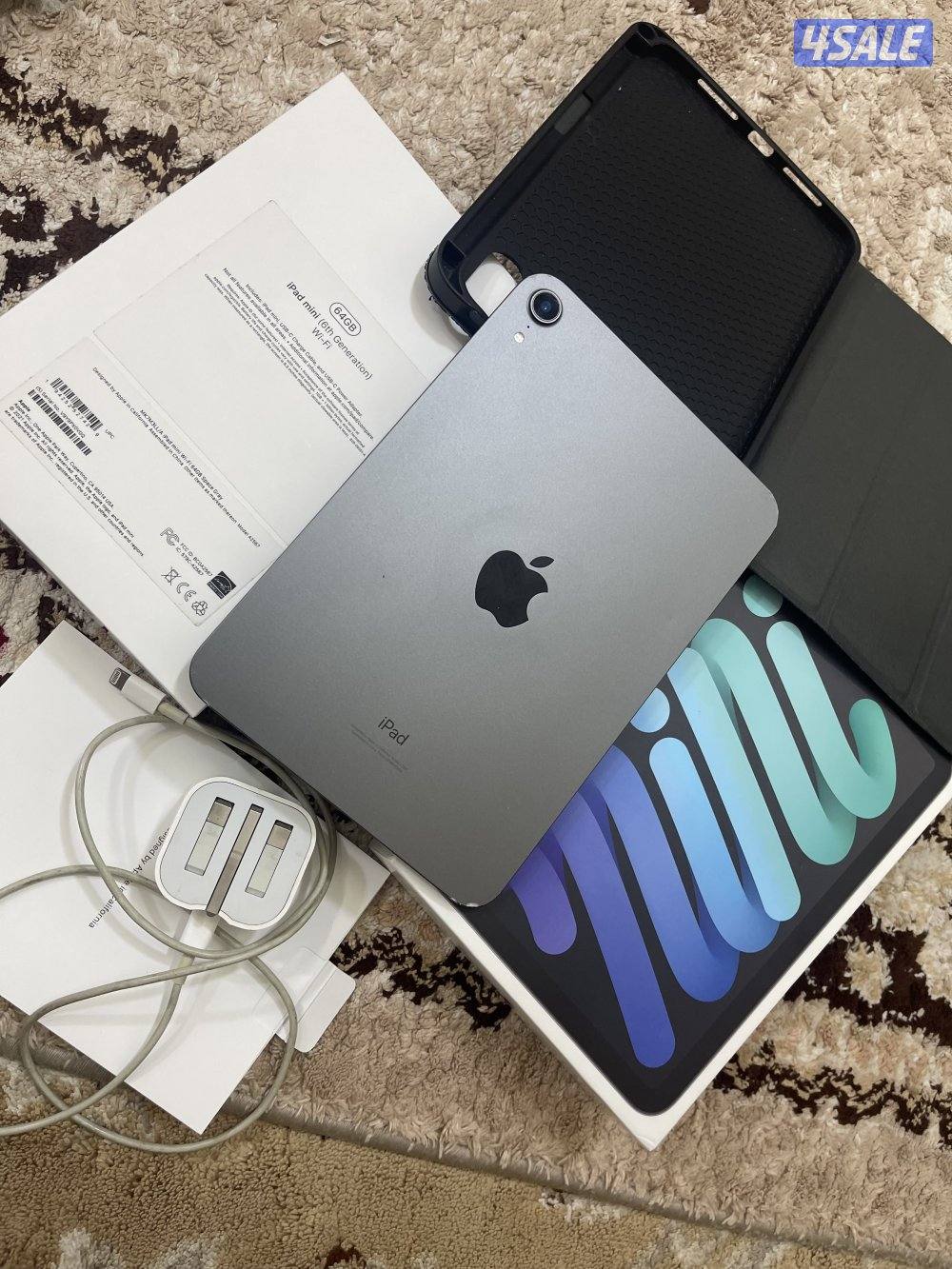 ايباد ابل ميني 6 السادس رمادي 64 قيقا شغال زين مع الشحن والكرتون0