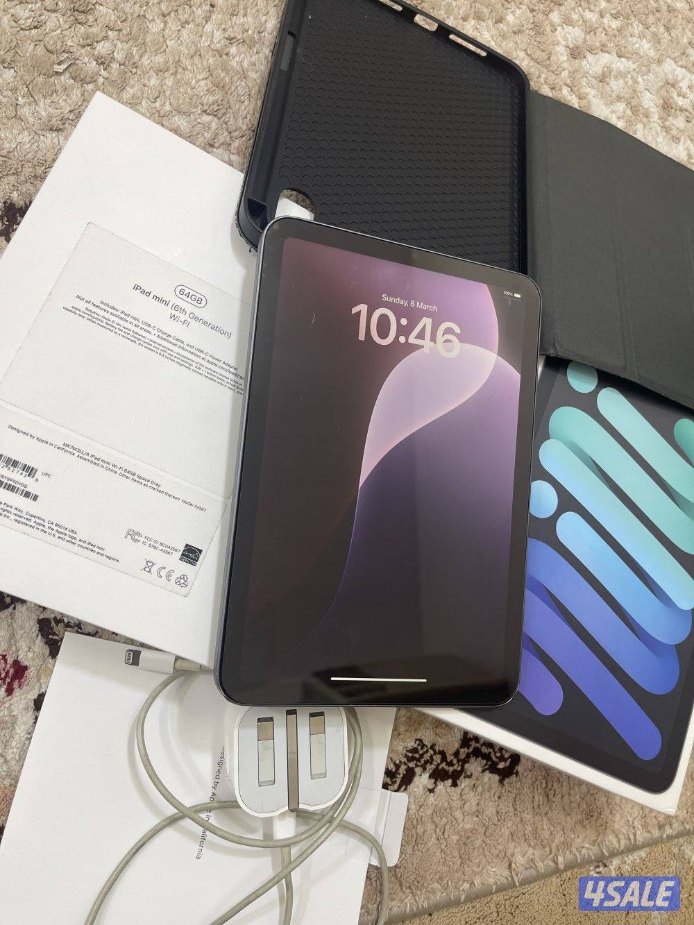 ايباد ابل ميني 6 السادس رمادي 64 قيقا شغال زين مع الشحن والكرتون1