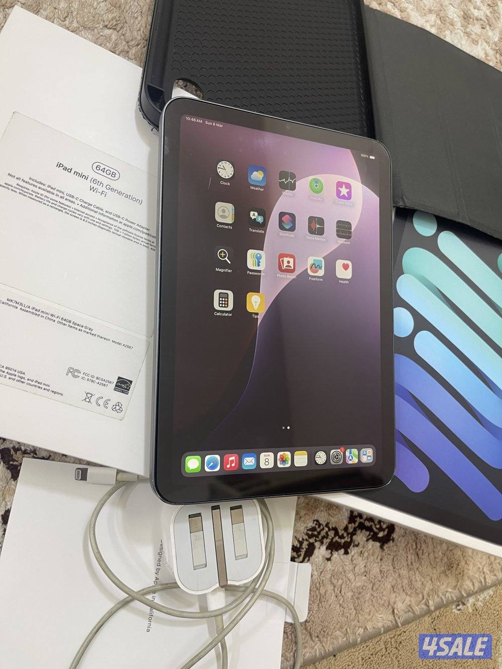 ايباد ابل ميني 6 السادس رمادي 64 قيقا شغال زين مع الشحن والكرتون2