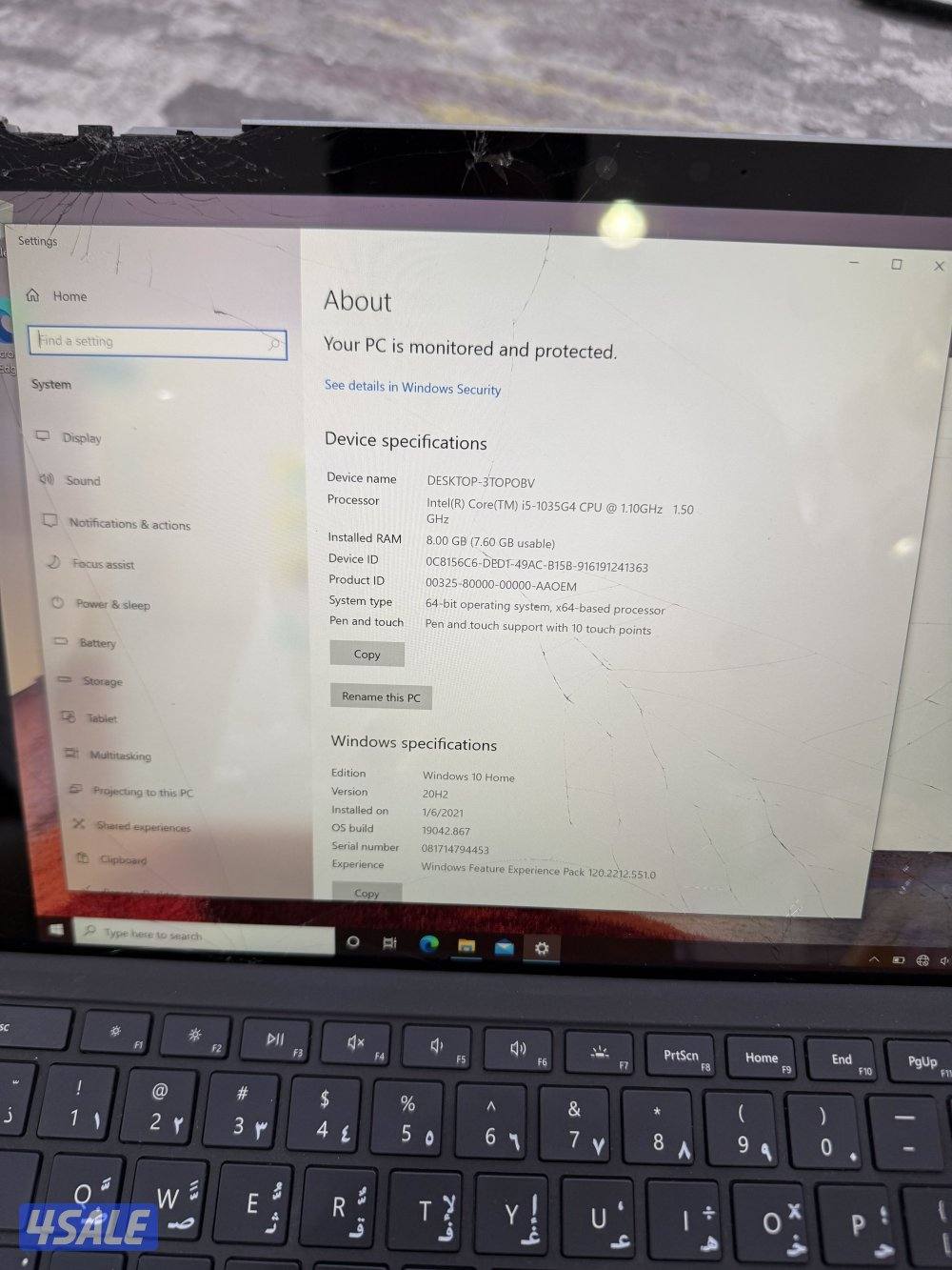 ميكروسوفت سيرفس برو الجيل العاشر ١٣ انش  الجام به كسور لكن يستخدم عادي3