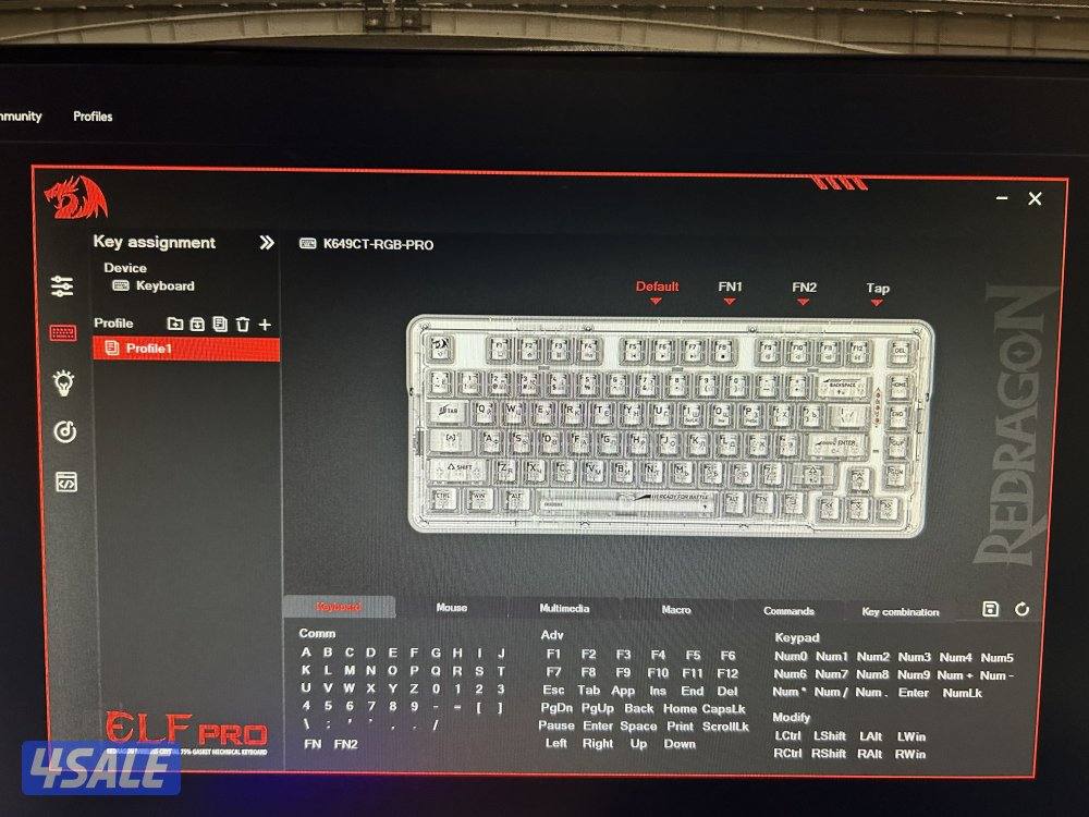 RED DRAGON K649CT-RGB-PRO WIRELESS BLUETOOTH CRYSTAL 75% GASKET MECHAN0