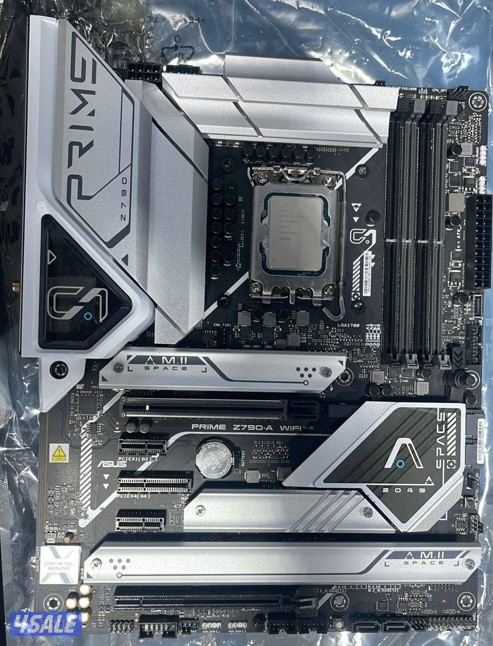 للبيع معالج مع مذربورد i9 جيل 14kf z790 asus prime0