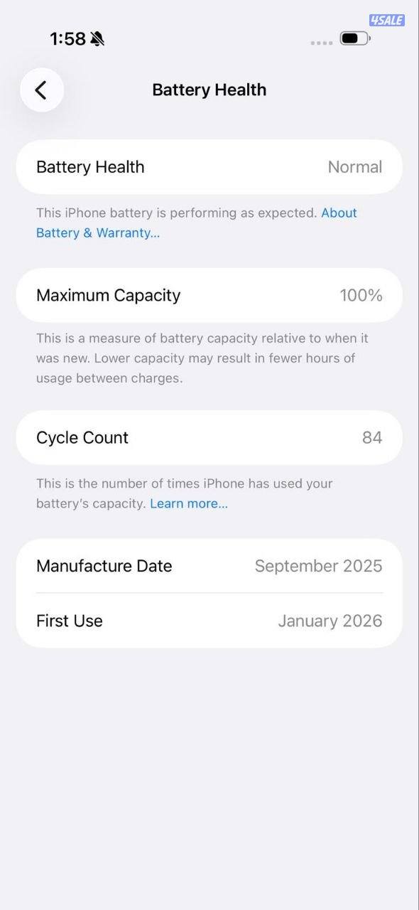 ايفون 17 اير – 512 جيجا – ذهبي فاتح  نسبة البطارية 100% مستعمل كالجديد11