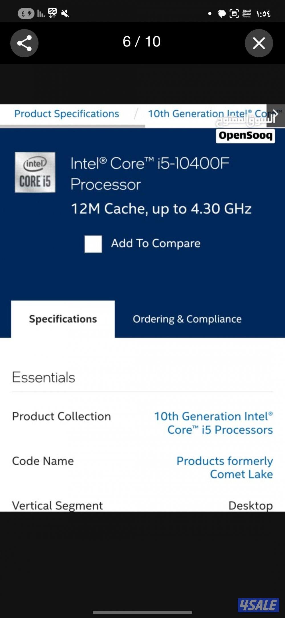 معالج i5 10400f ومذربورد h510m_pro msi6