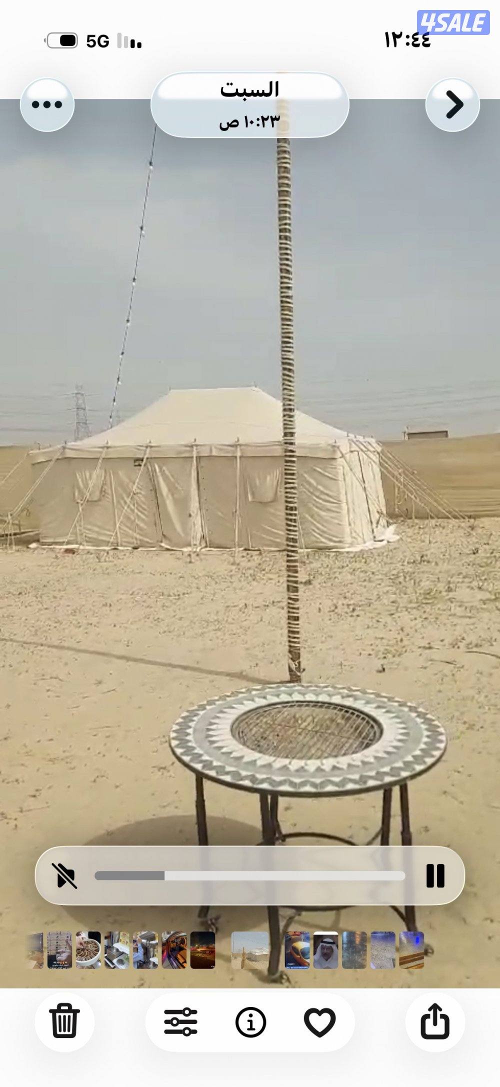 للبيع مخيم كامل الخيام صباحية ١٢/٥ و ٤/٦  مع خزان ماء جديد وبرج والاث1