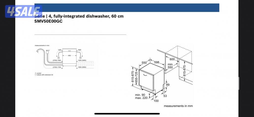 غسالة صحون من Bosch جديدة تم تشغيلها مرتين فقط سبب البيع المطبخ صغير.1