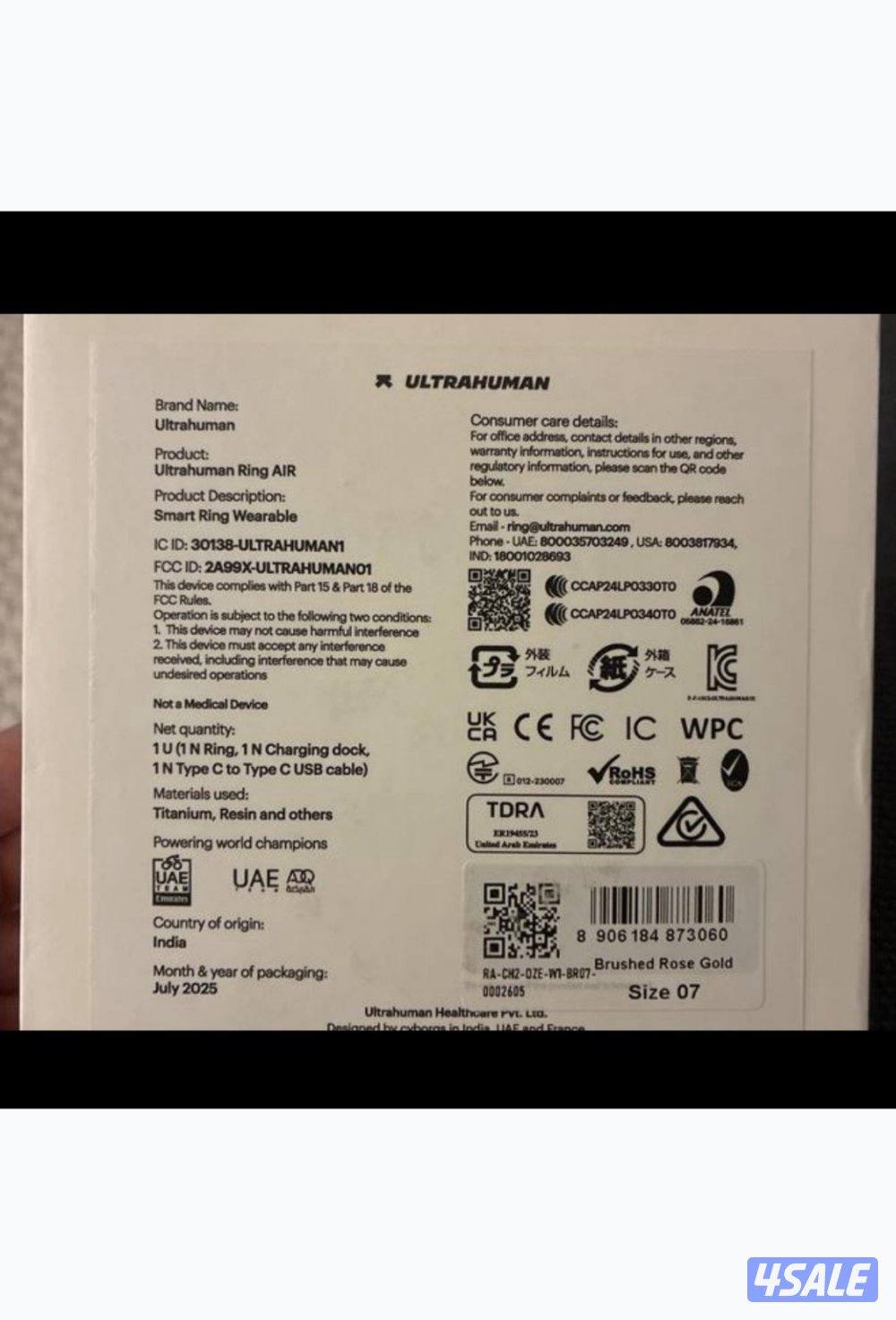 Ultrahuman ring brushed rose gold2