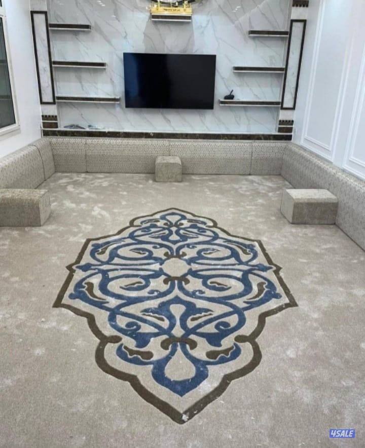 كل مايخص السجاد لدينه سجاد قص ساده ومشجر سميك وخفيف مساند بقلي وسعودي15